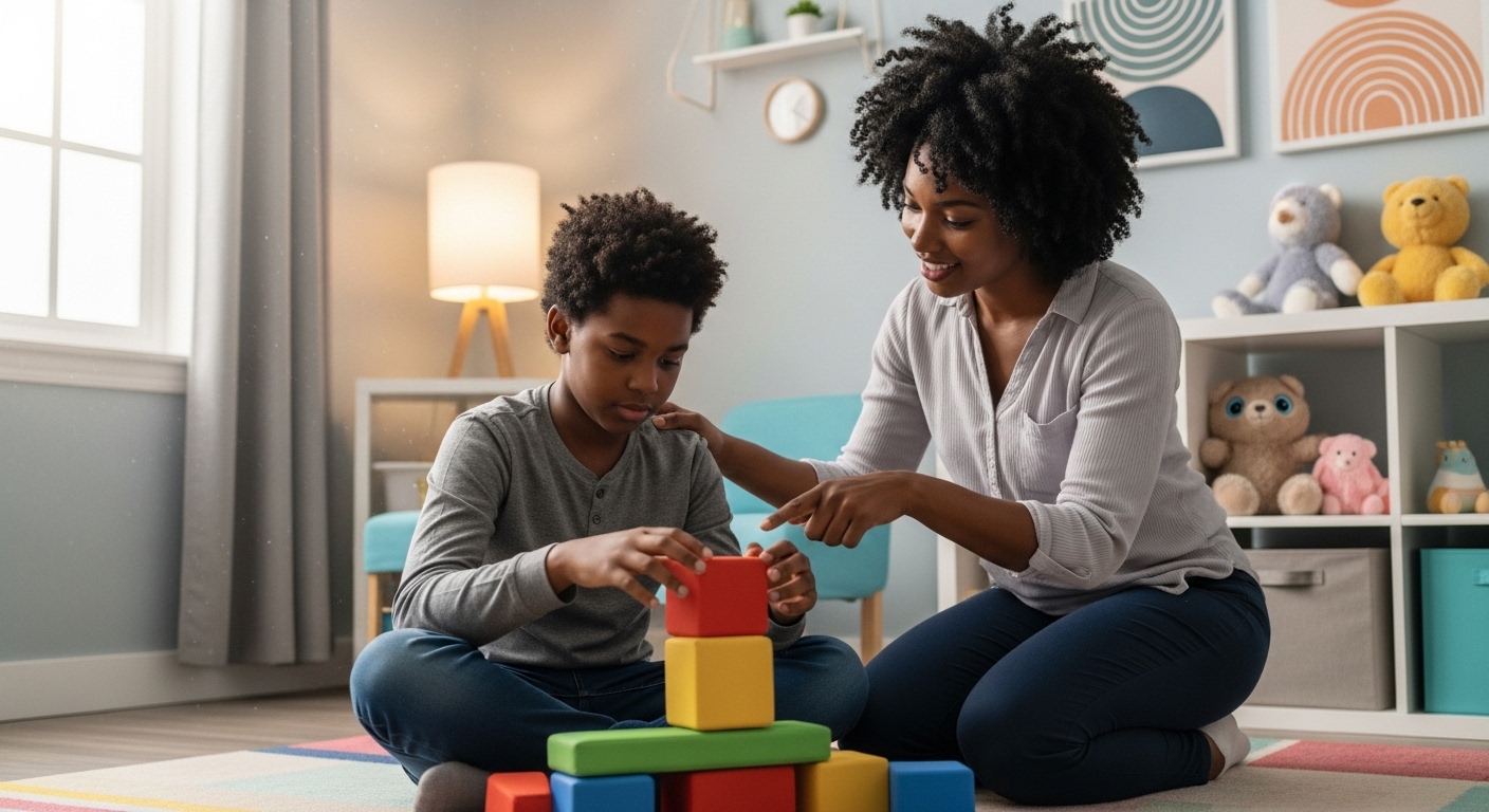 Group therapy session for children